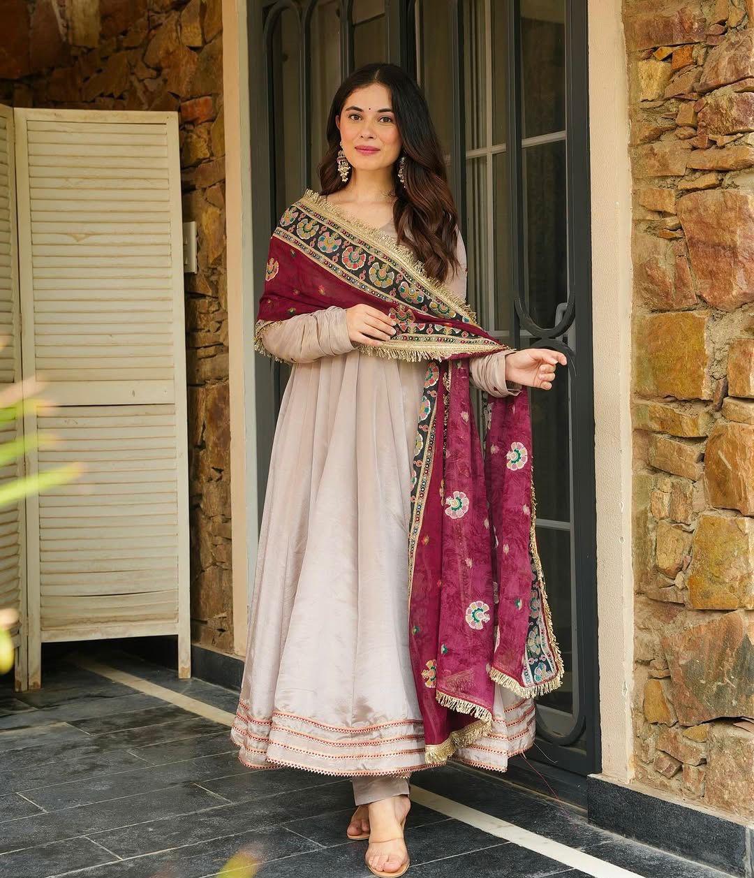 Suhana Grace Anarkali Suit with Embroidered Dupatta
