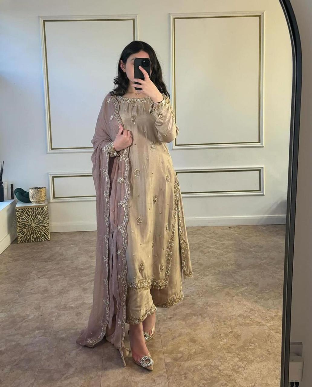 Champagne Gold Embellished Suit