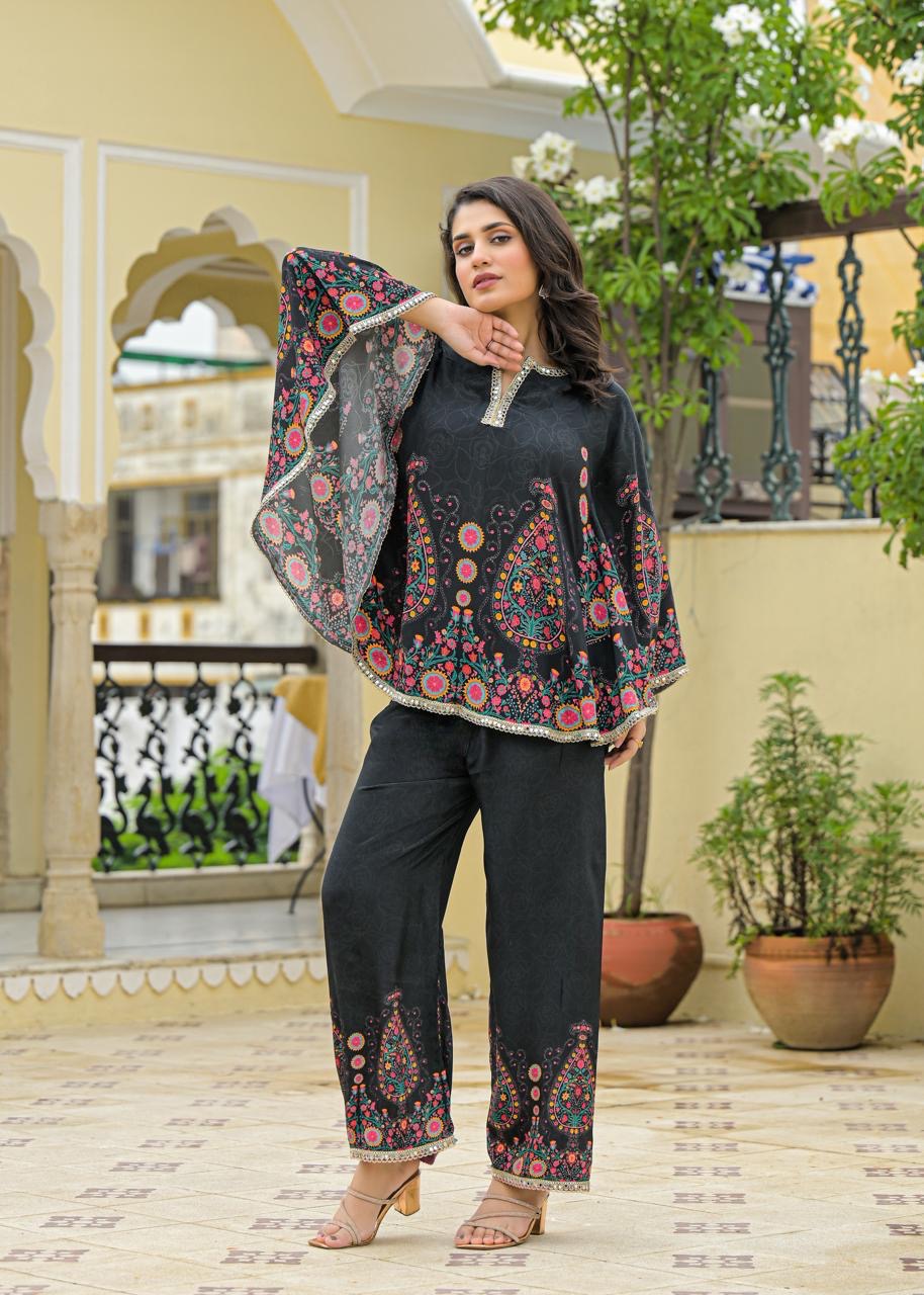 Kashmiri Blossom Flared Kurta Set