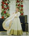 Maharani Chinon Silk Embroidered Gown Set