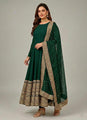 Royal Green Embroidered Anarkali with Dupatta