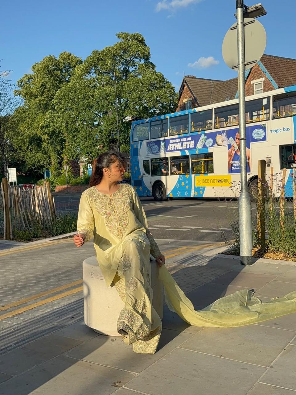 Amber Shine Embroidered Kurta with Palazzo & Dupatta