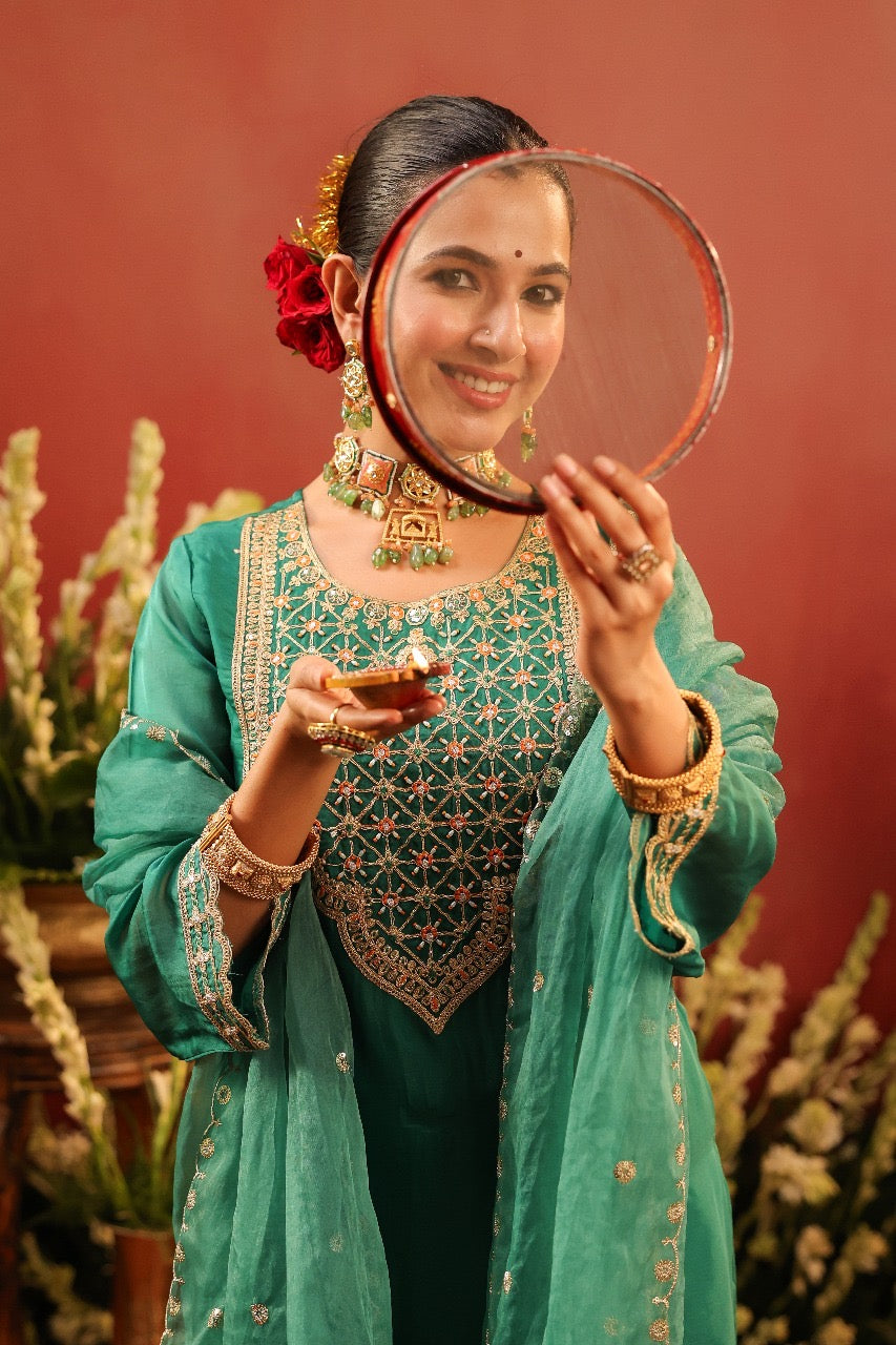 Shaheen Emerald Suit Set