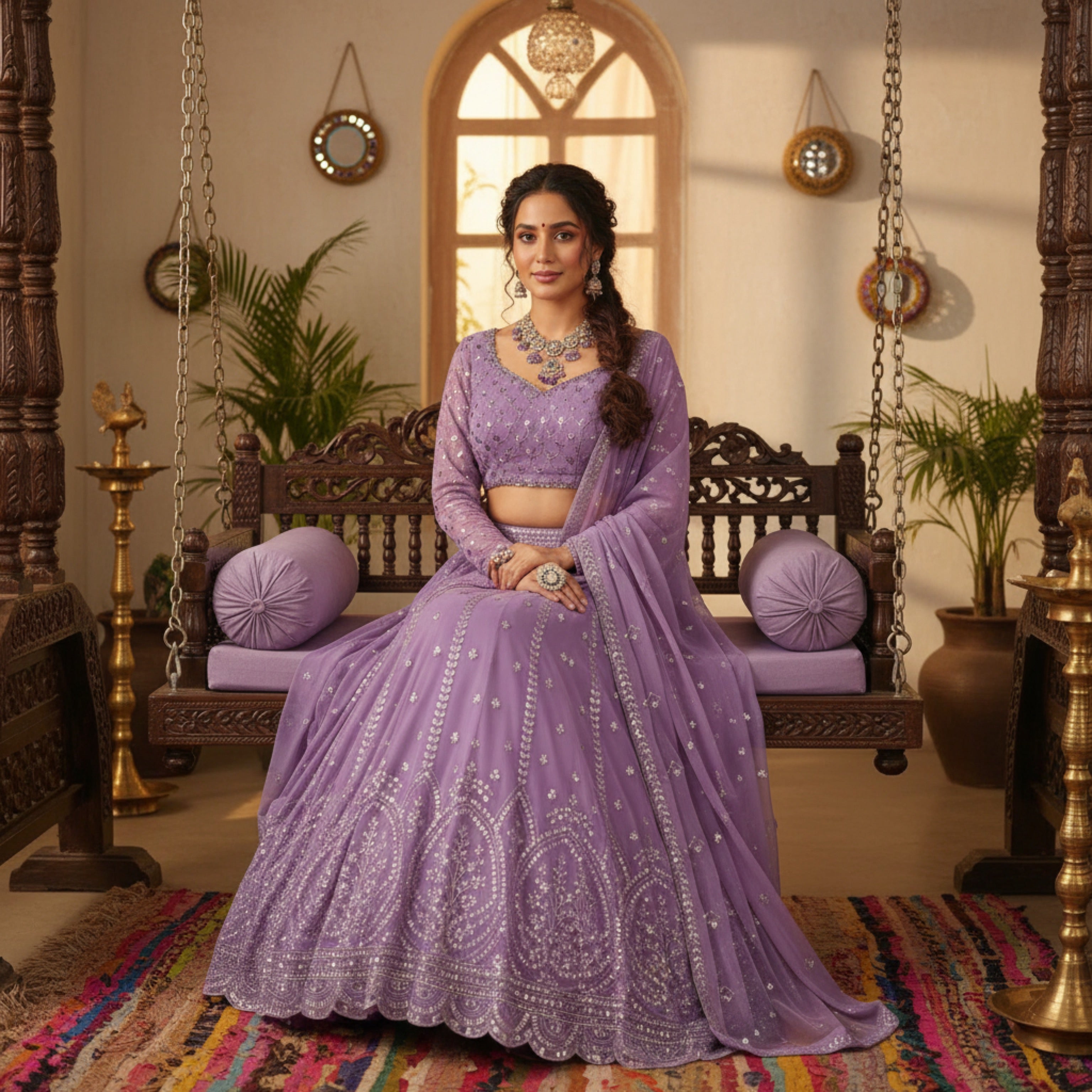 Royal Liliac Lehenga Set