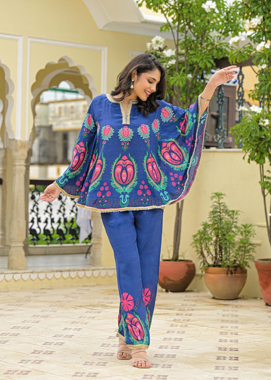 Kashmiri Blossom Flared Kurta Set