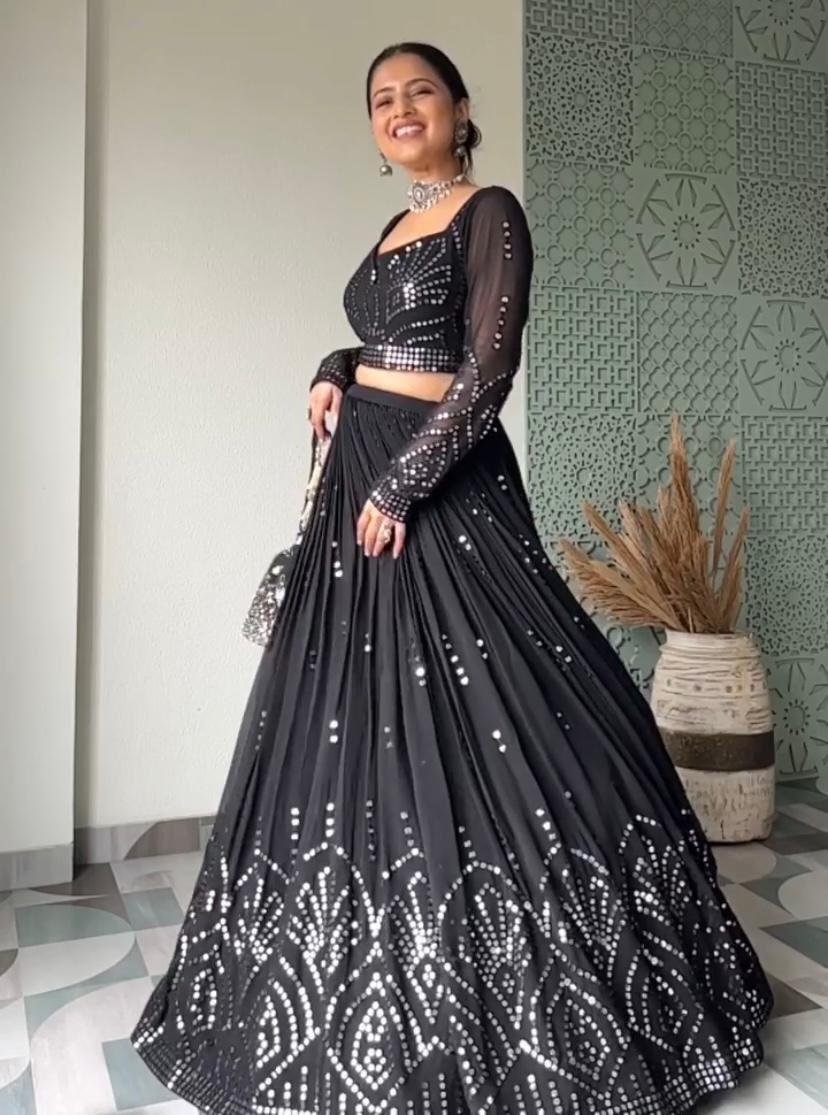 Starlit Black Mirror Lehenga Ensemble
