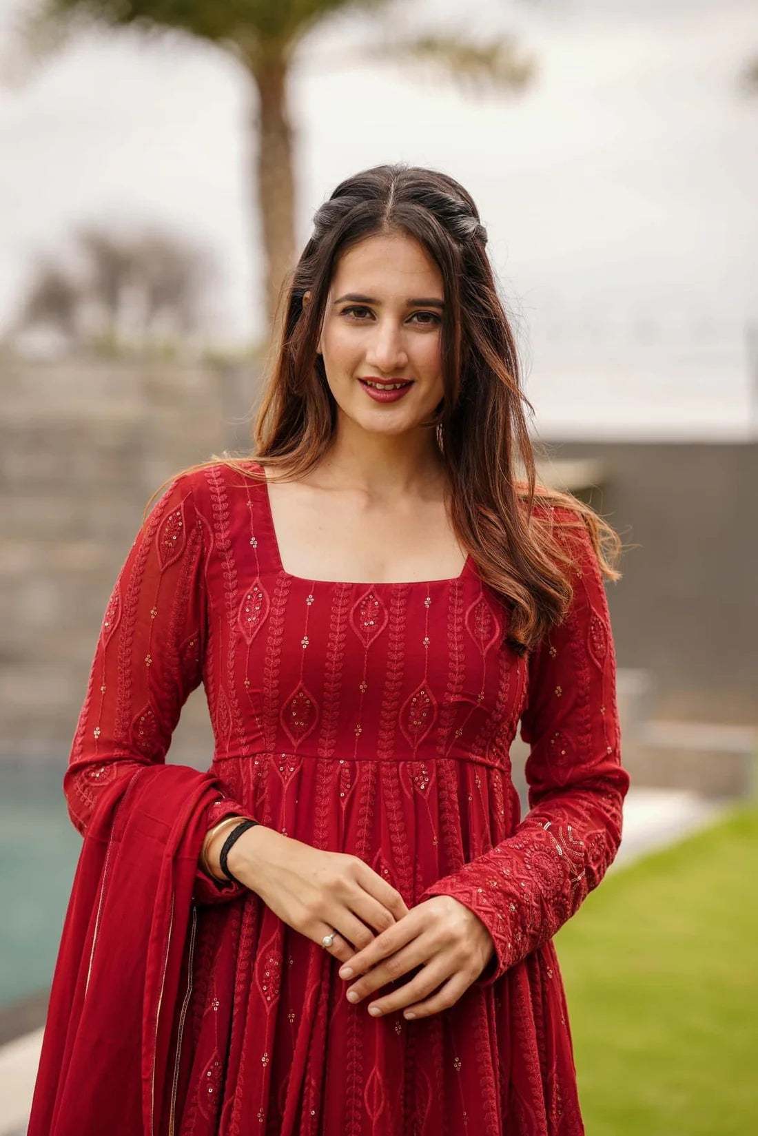 SANIYA ROYAL EMBROIDERED GEORGETTE SUIT SET