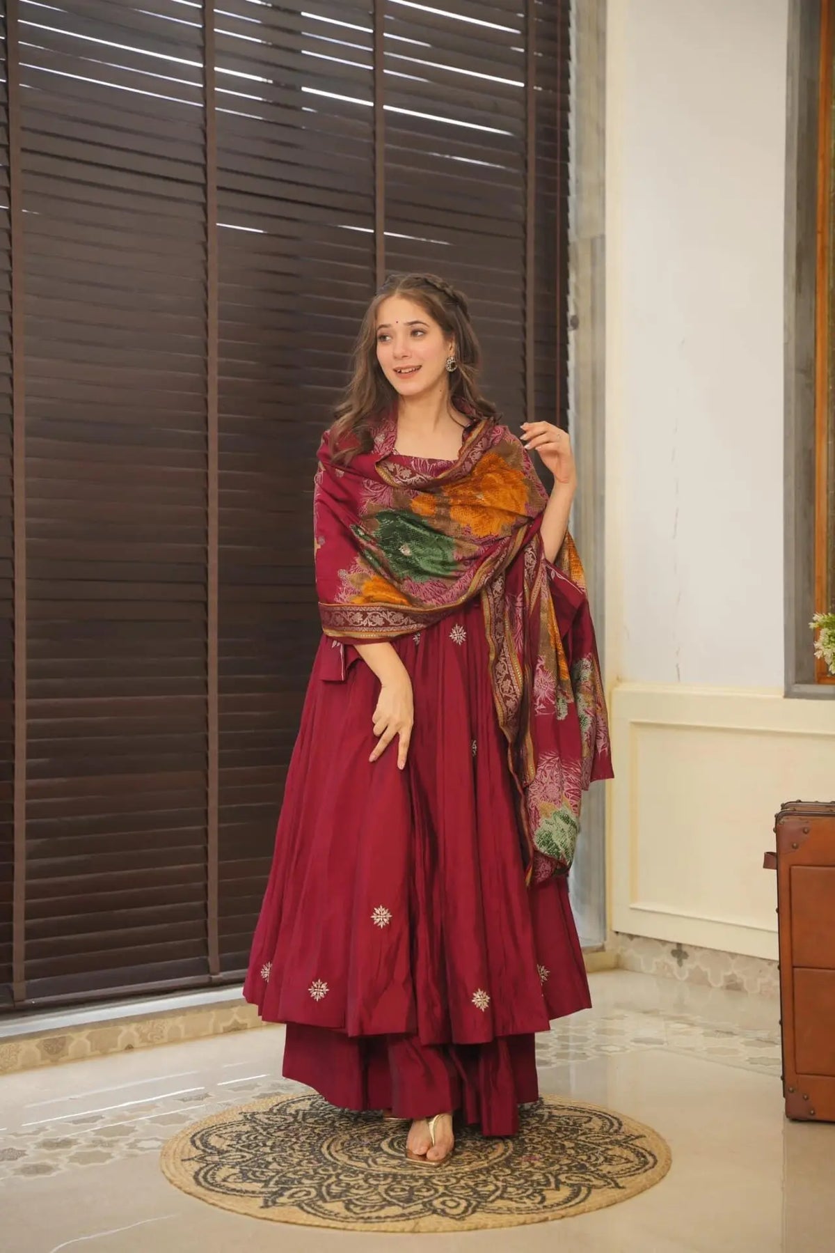 Ramya Pure Silk Anarkali Suit Set