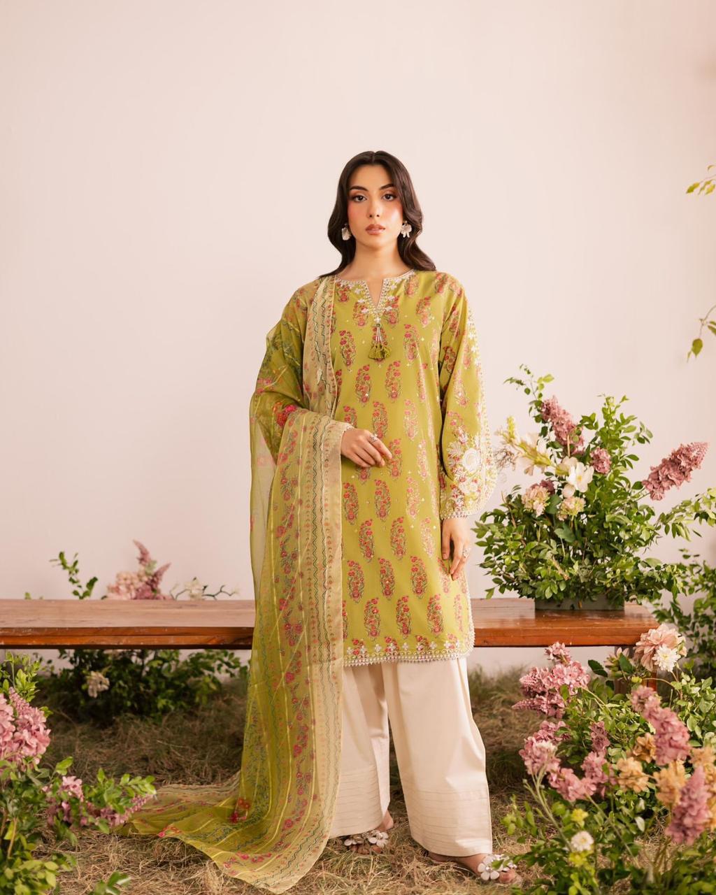 Floral Breeze Embroidered Lawn Suit