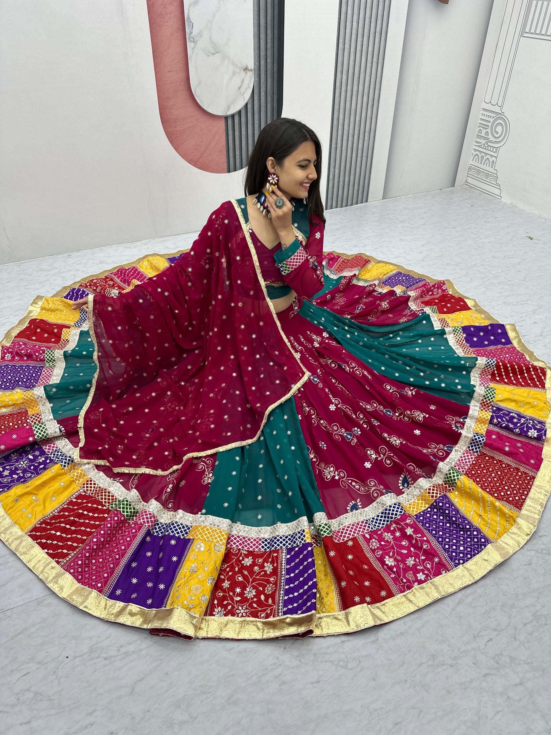 Colorful Panelled Georgette Lehenga Choli