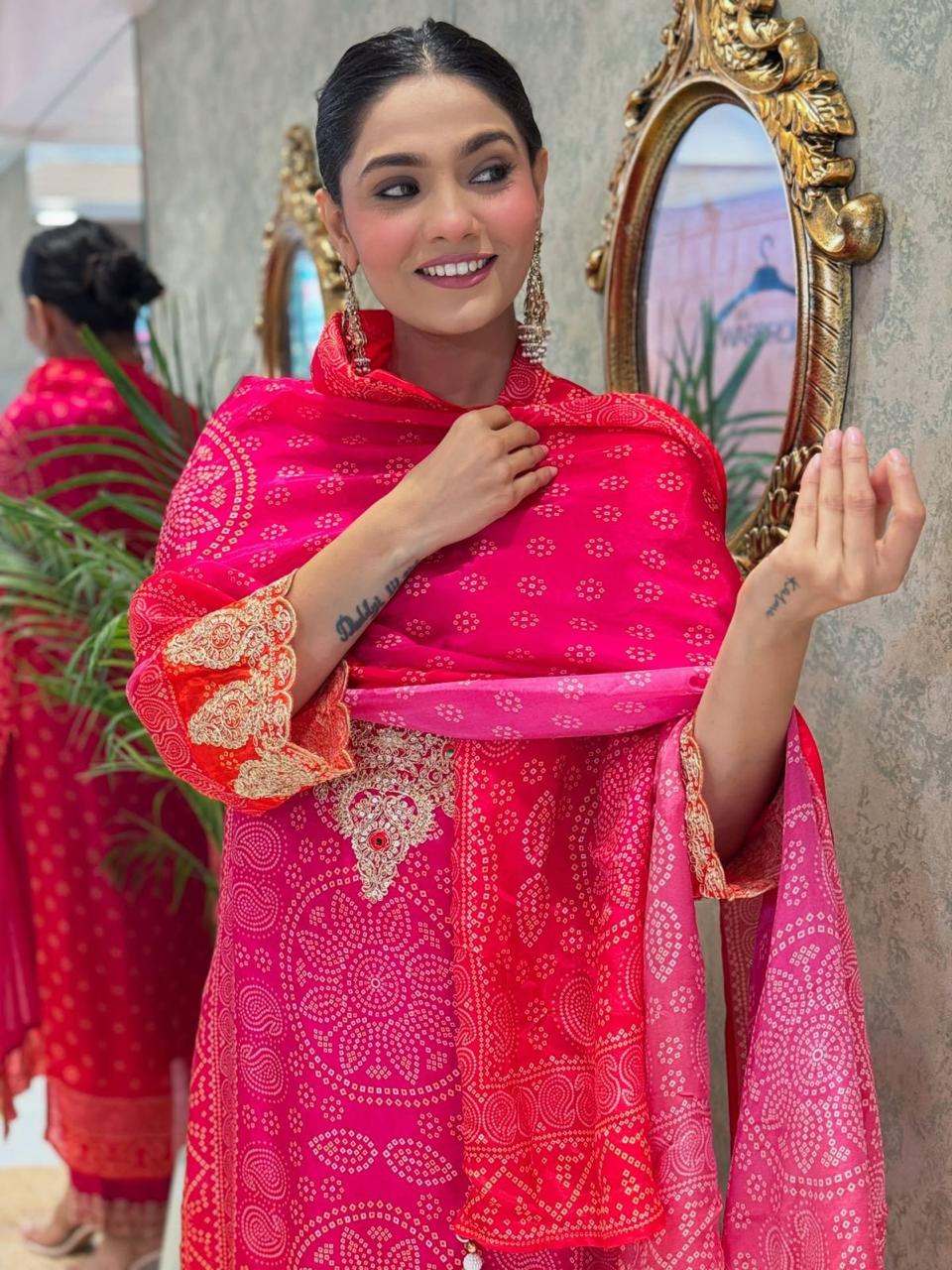 Aisha Luxe Embroidered Chinon Silk Suit Set