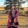 Zarmin Velvet Embroidered Kurta Plazzo Set