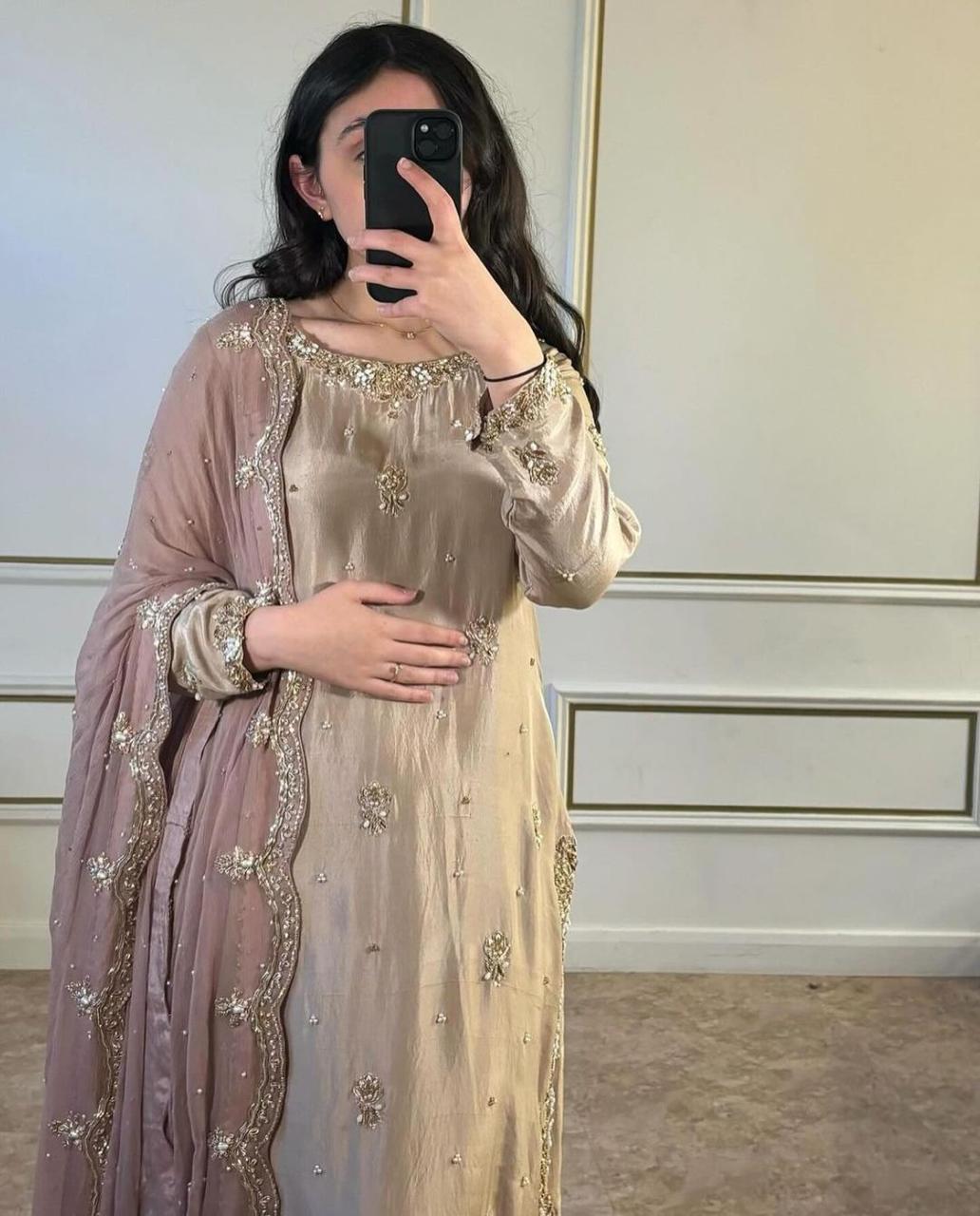 Champagne Gold Embellished Suit