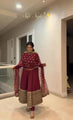 Maroon Elegance Codding Work Anarkali Suit Set