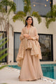 Ethereal Beige Peplum Sharara Set