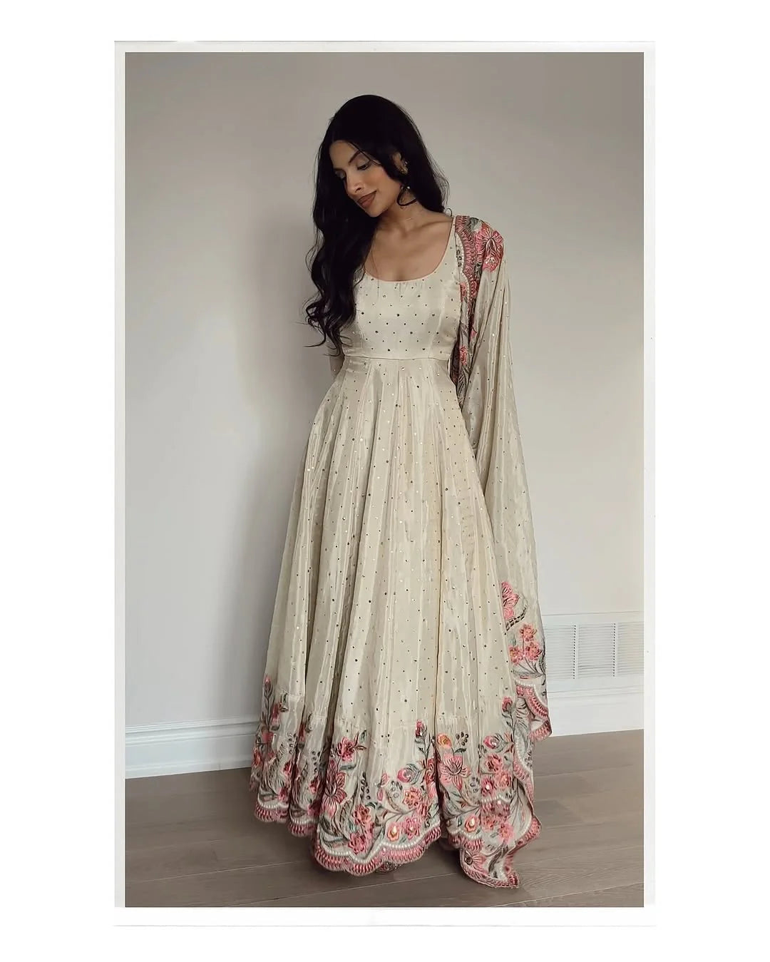 Rashi Heavy Silk White Gown