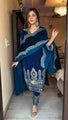 Aafreen Royal Blue Velvet Suit Set