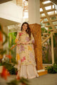 Naayra Organza Embroidered Top Palazzo Set with Dupatta