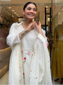 Ivory Rosette Embroidered Kurta Set