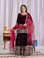 Velvet Maroon Royale Sharara Set