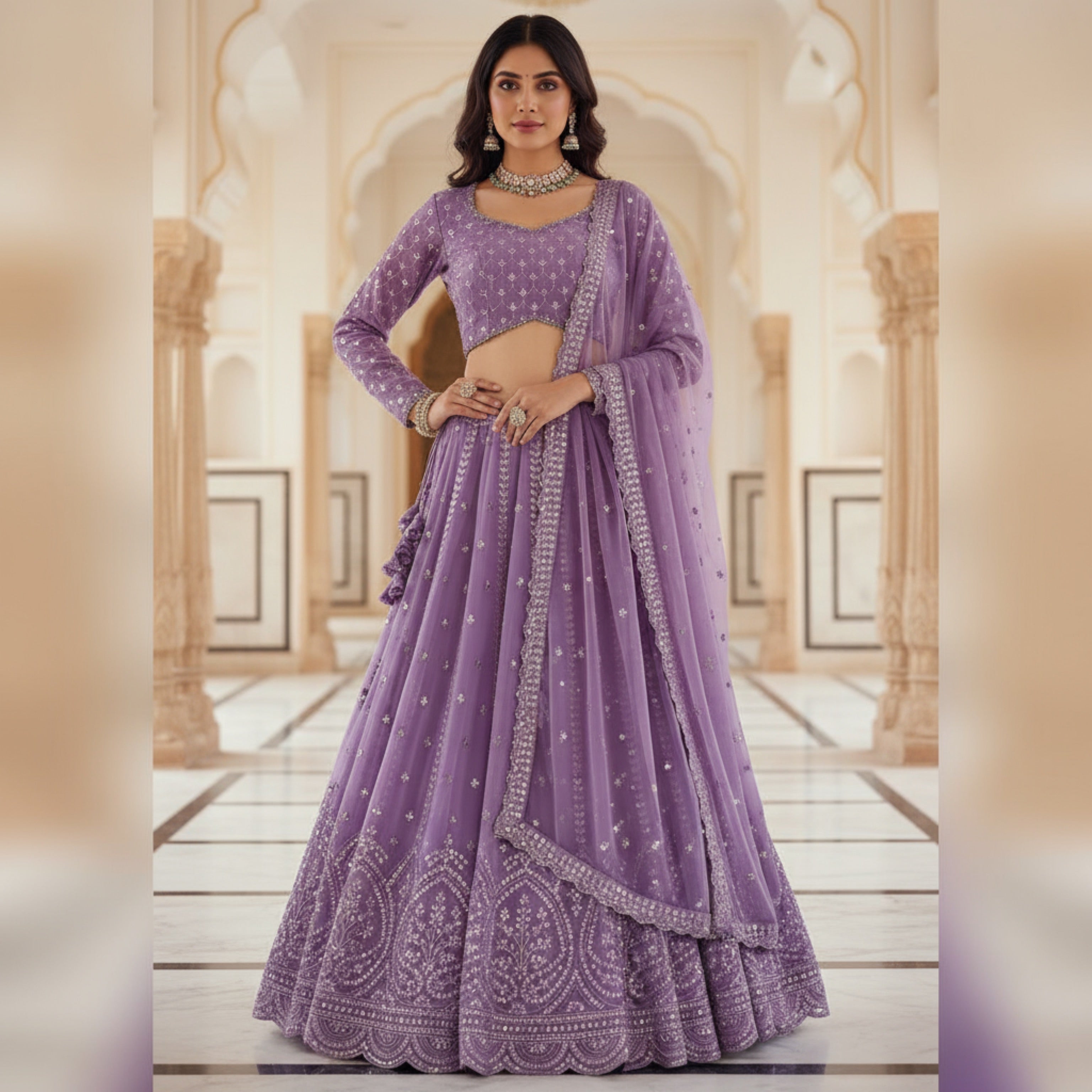 Royal Liliac Lehenga Set