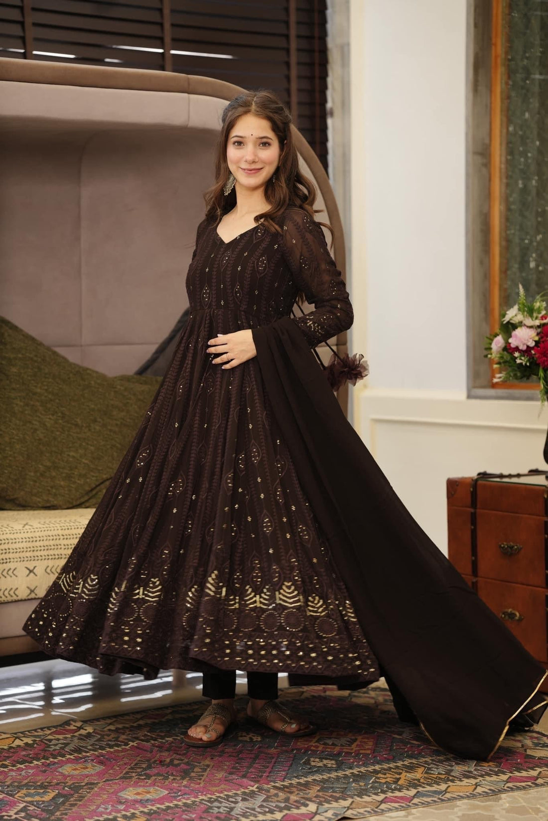 Ragini Embroidered Anarkali Suit Set