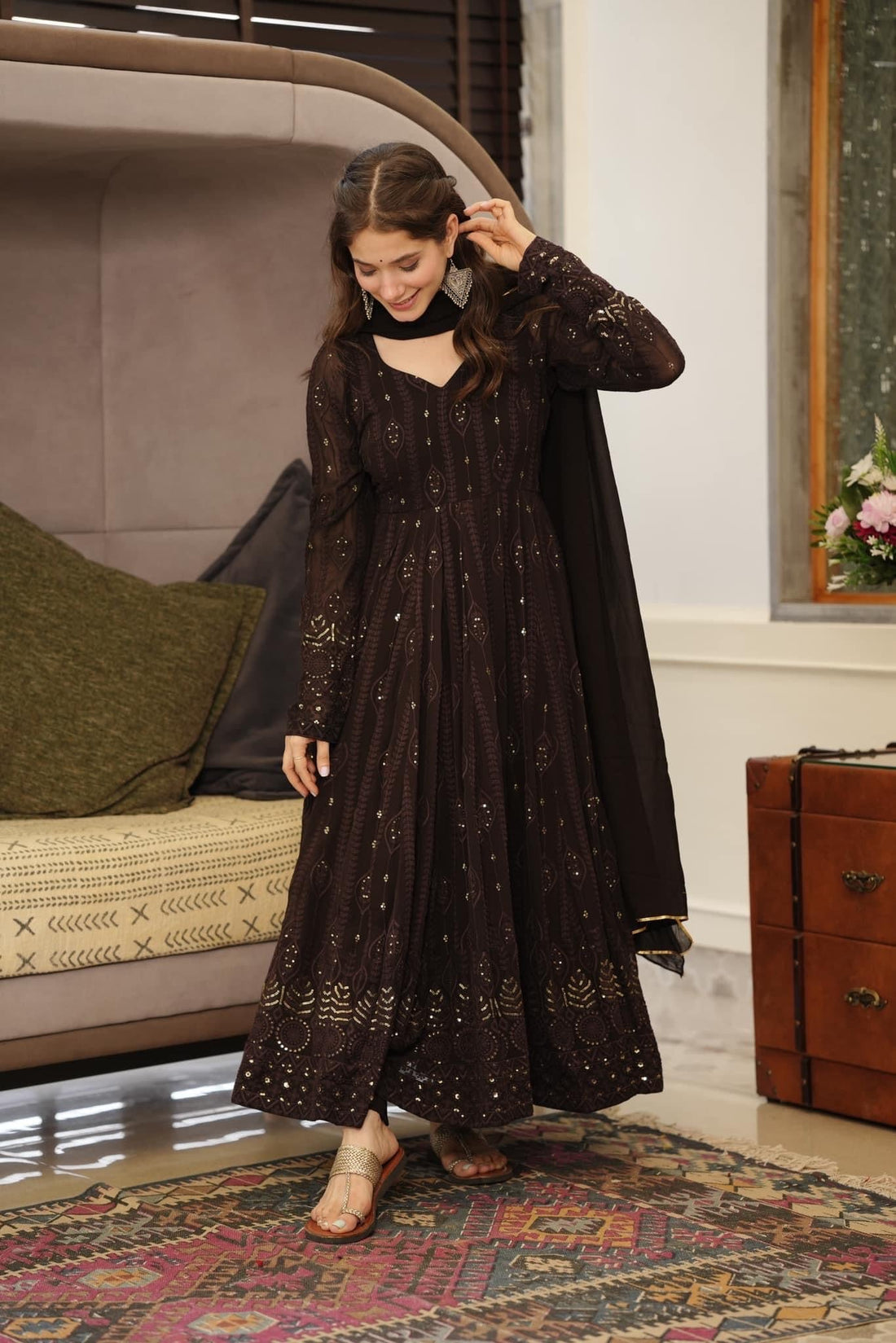 Ragini Embroidered Anarkali Suit Set