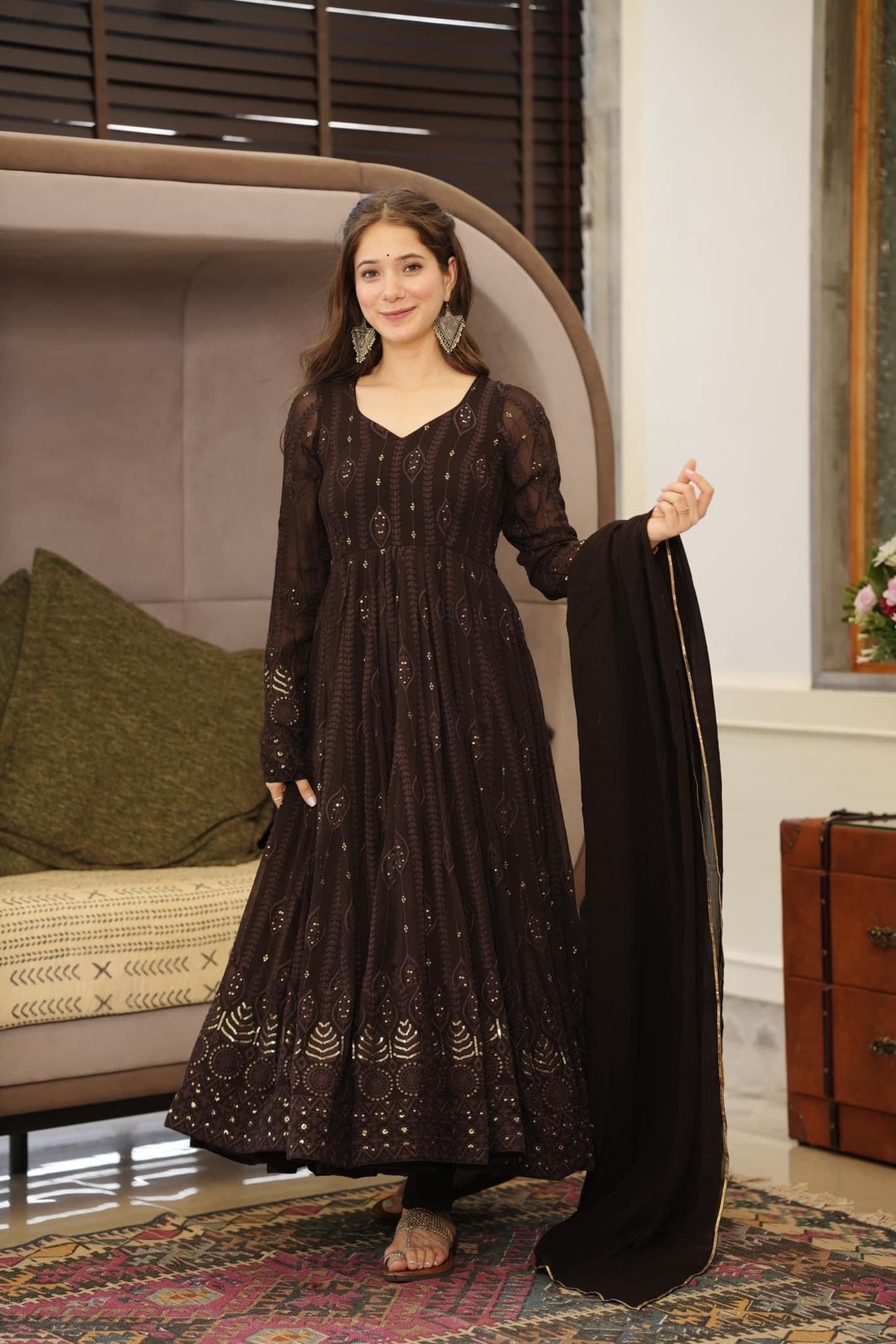Ragini Embroidered Anarkali Suit Set