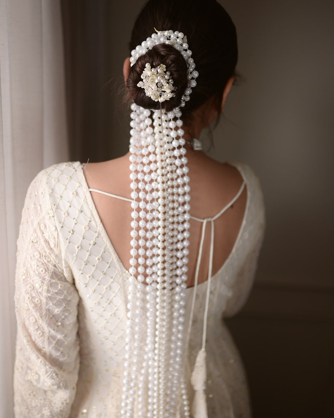 Anaya  White Embroidered Anarkali Suit Set