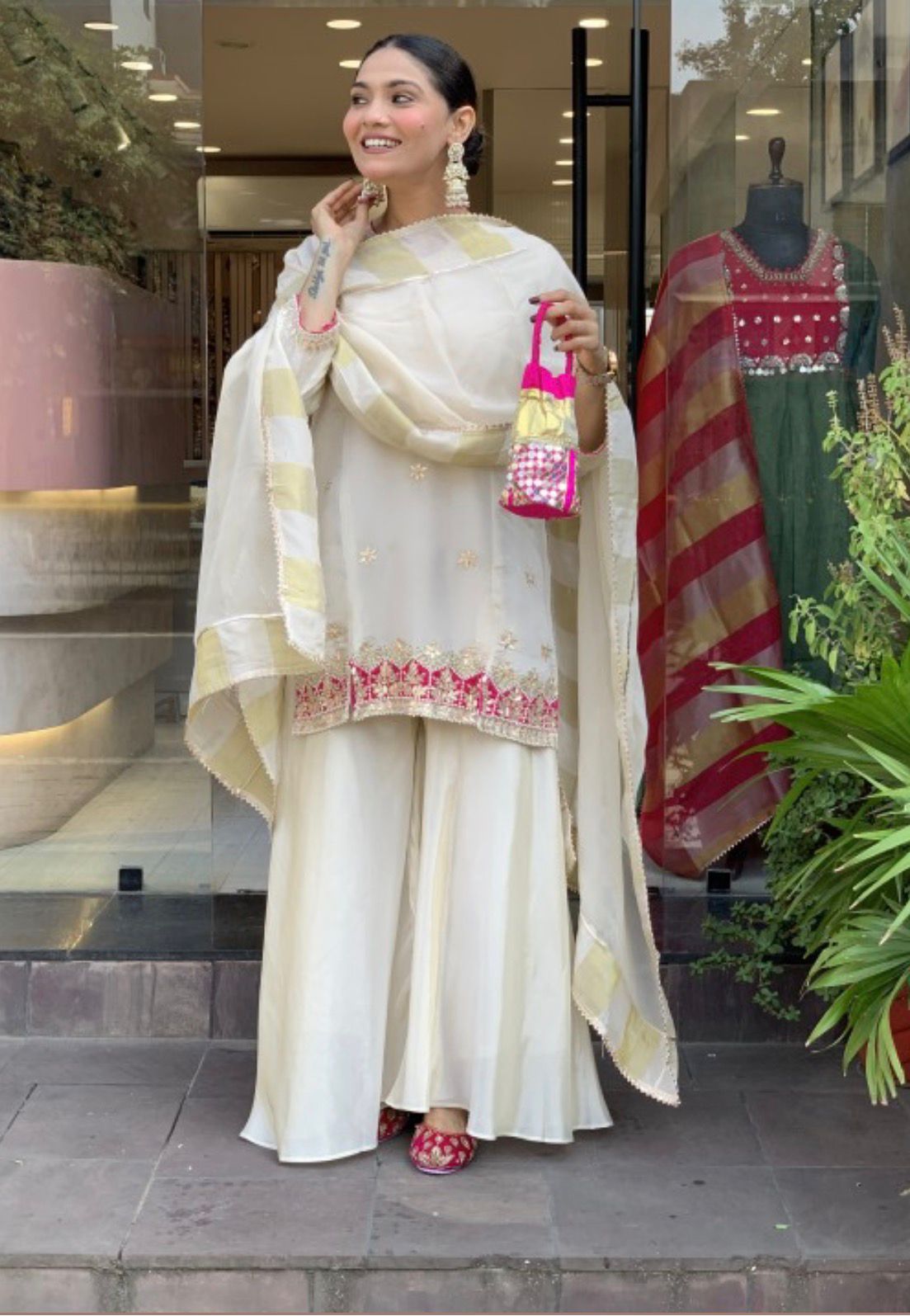 Premium Ivory Grace Glass Tissue Suit