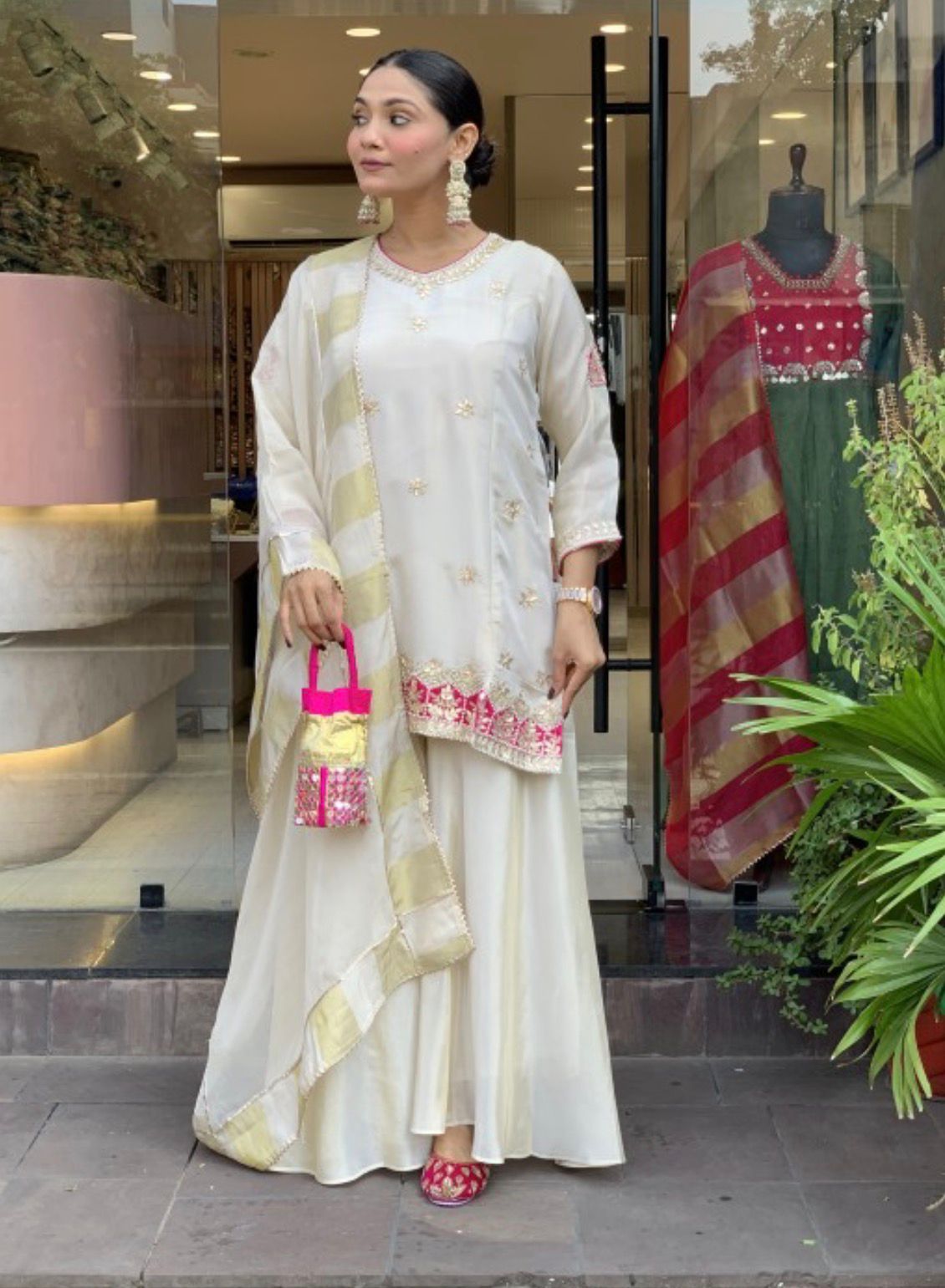 Premium Ivory Grace Glass Tissue Suit