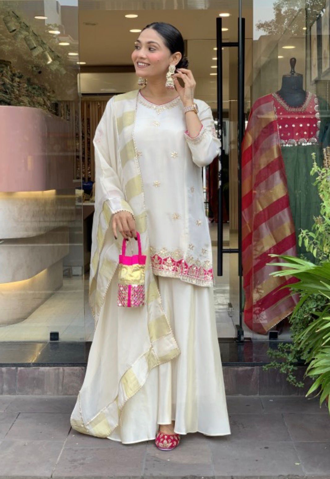 Premium Ivory Grace Glass Tissue Suit