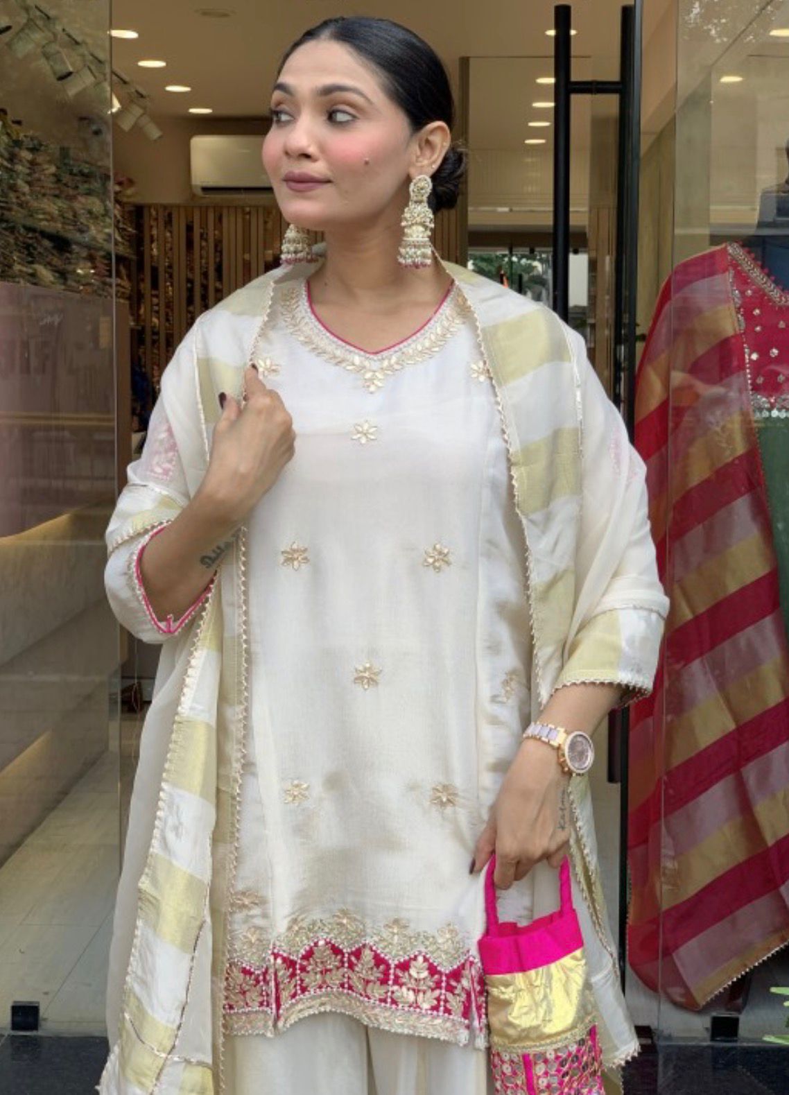 Premium Ivory Grace Glass Tissue Suit