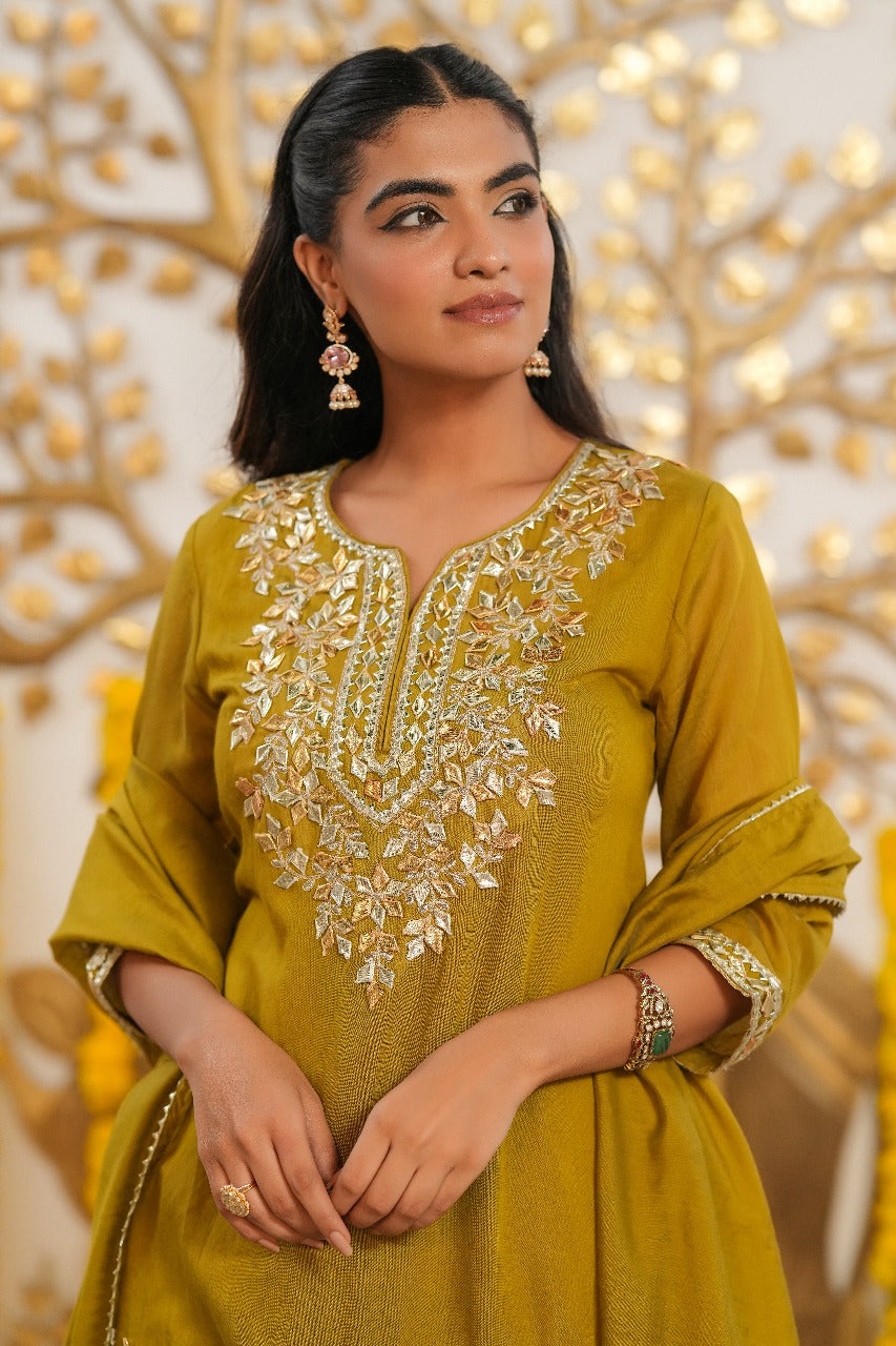 Akansha Mustard Sharara Suit Set
