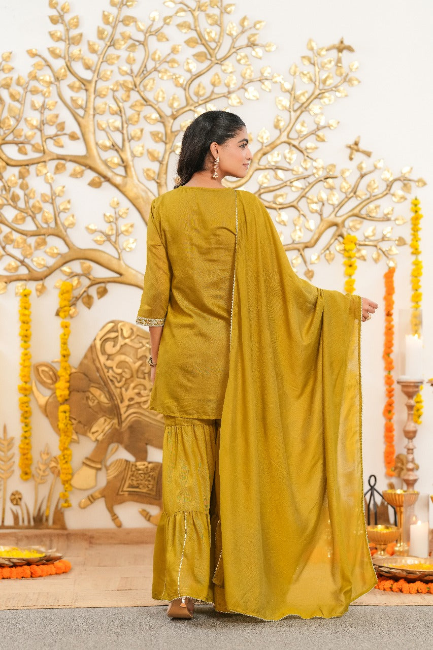 Akansha Mustard Sharara Suit Set