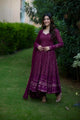 The Wine Purple Embroidered Anarkali Set