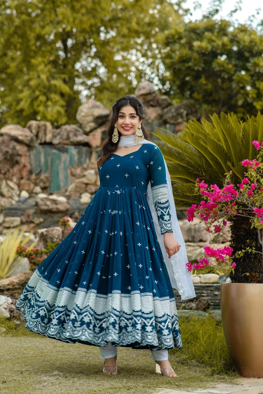 The Celestial Bloom Anarkali Set