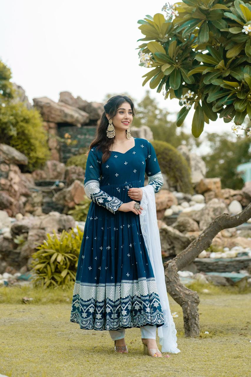 The Celestial Bloom Anarkali Set