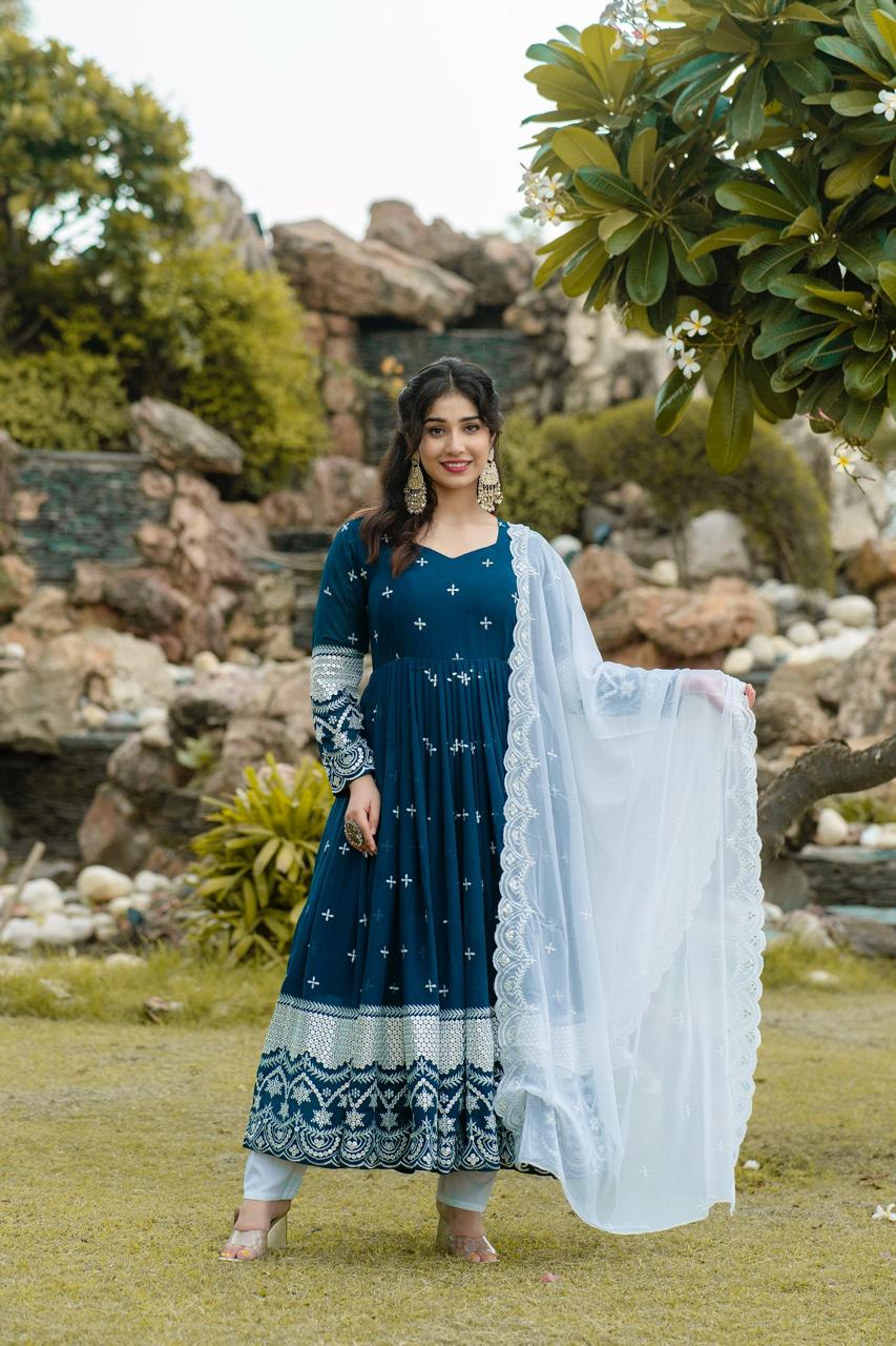 The Celestial Bloom Anarkali Set