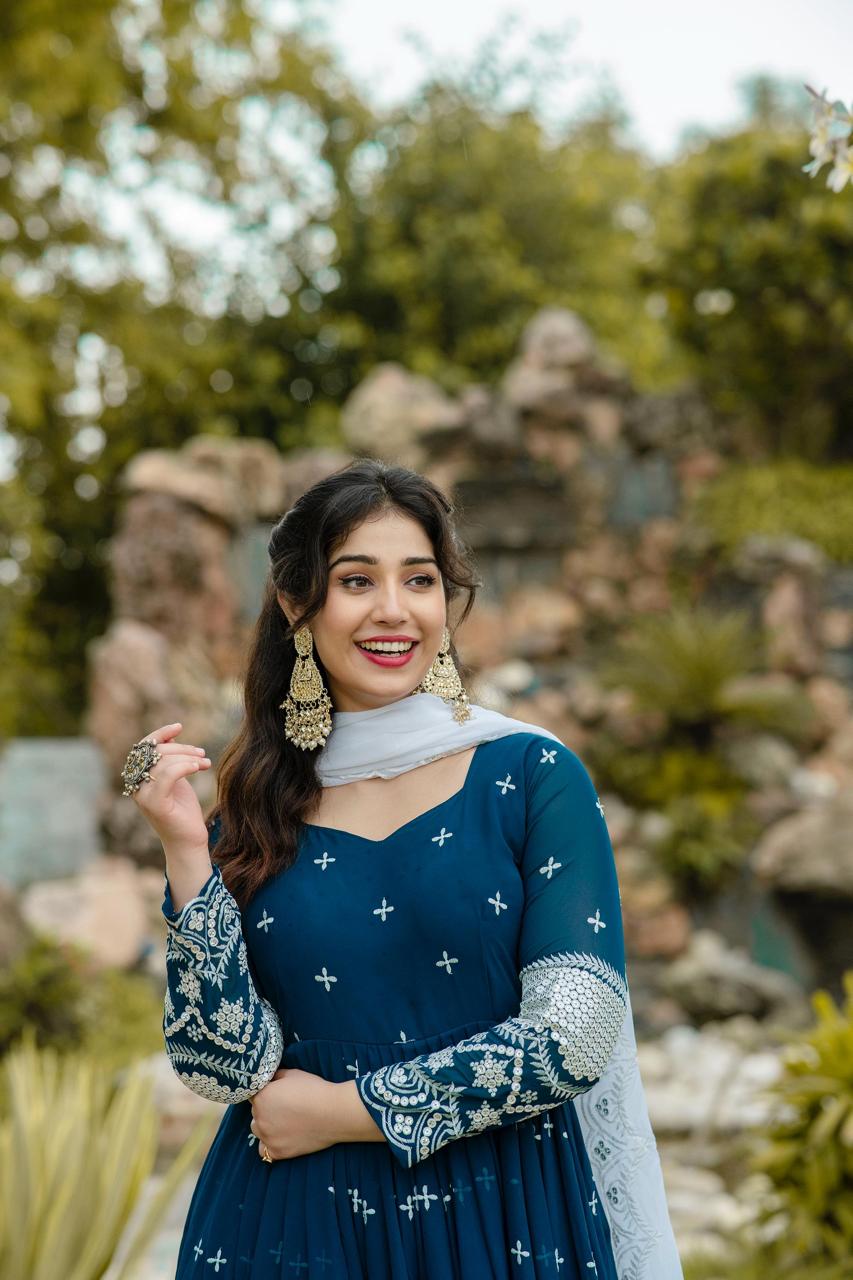 The Celestial Bloom Anarkali Set