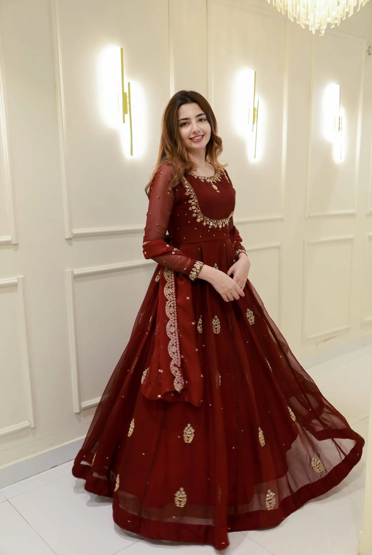 Crimson Royale Anarkali