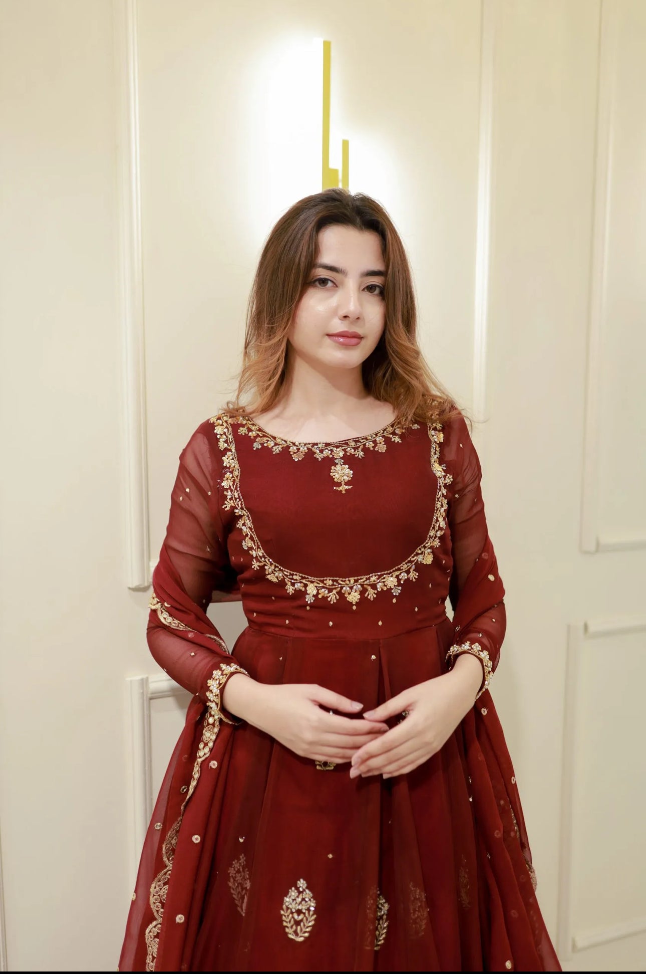 Crimson Royale Anarkali