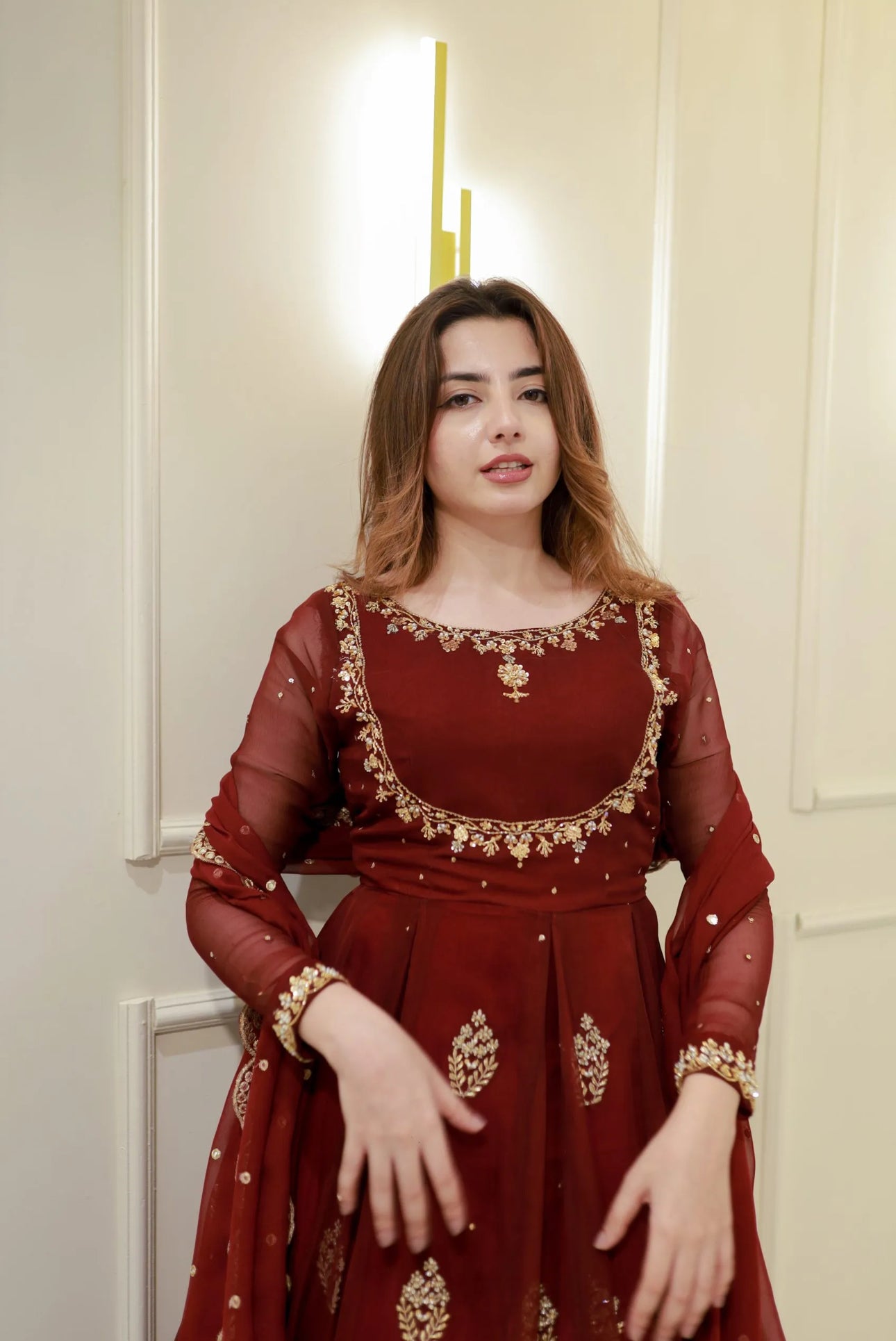 Crimson Royale Anarkali