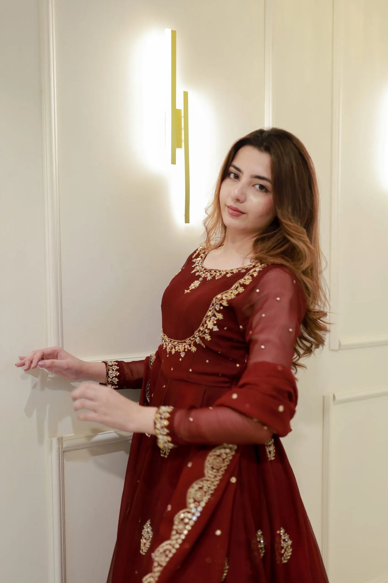 Crimson Royale Anarkali