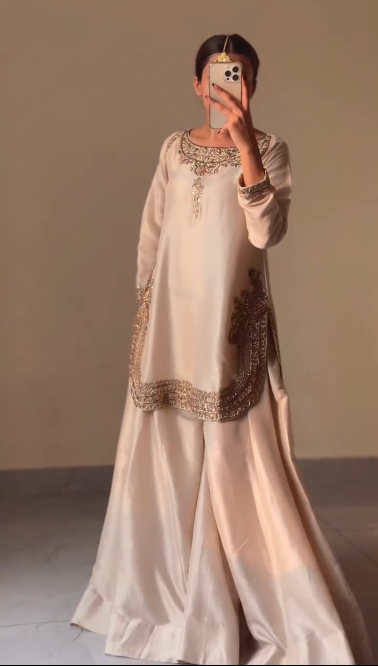 Ivory Gold Premium Silk Suit Set