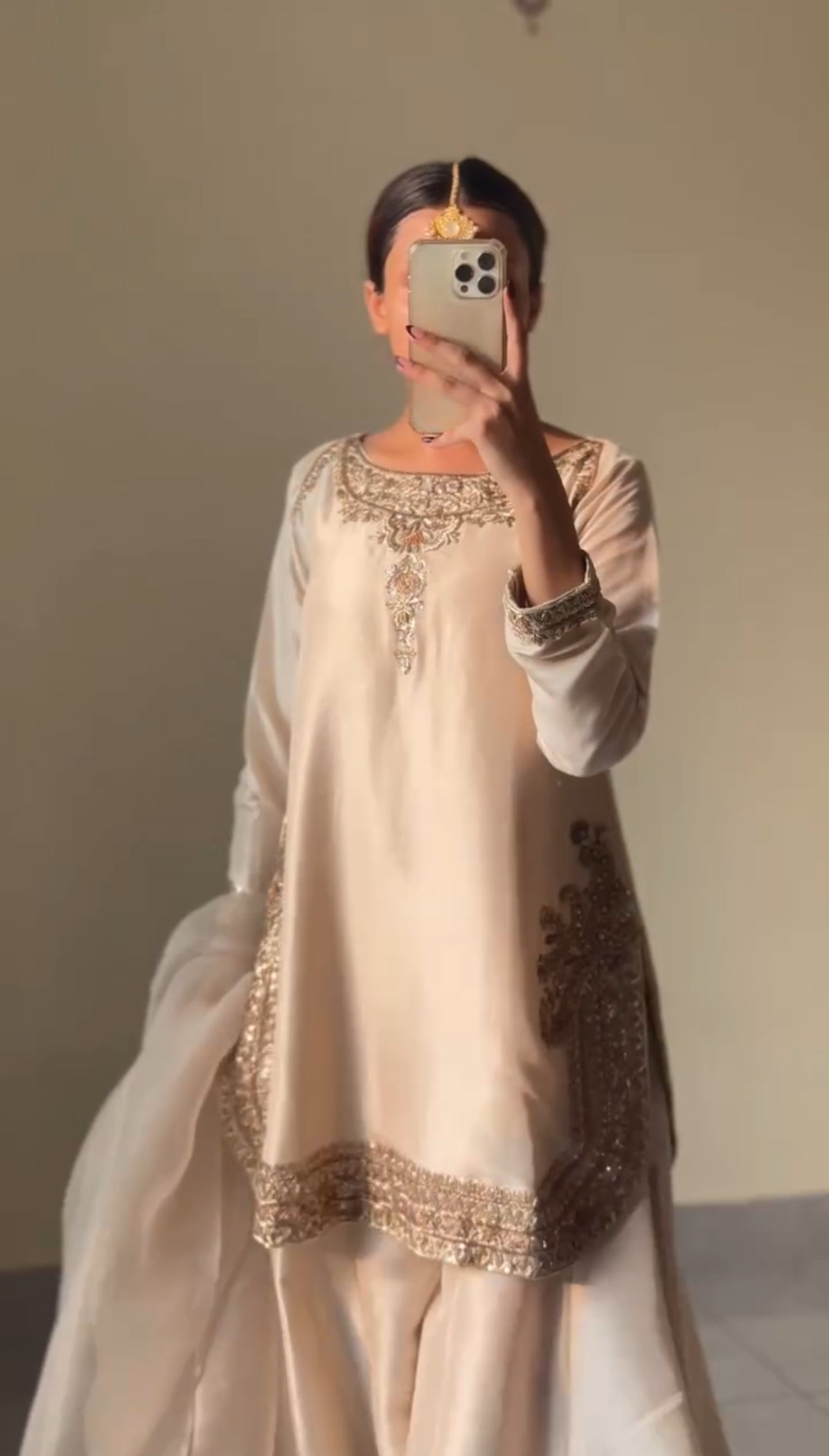 Ivory Gold Premium Silk Suit Set