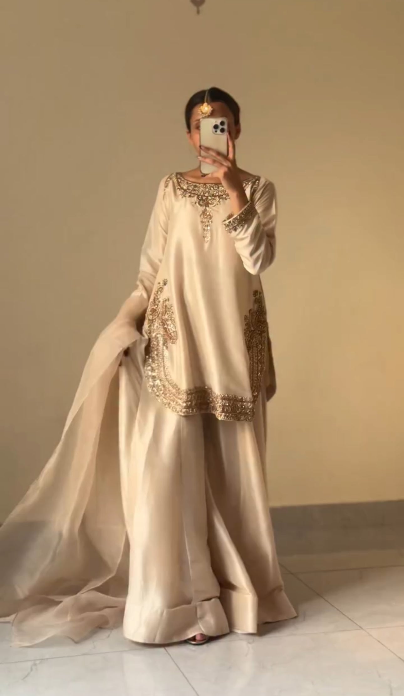 Ivory Gold Premium Silk Suit Set