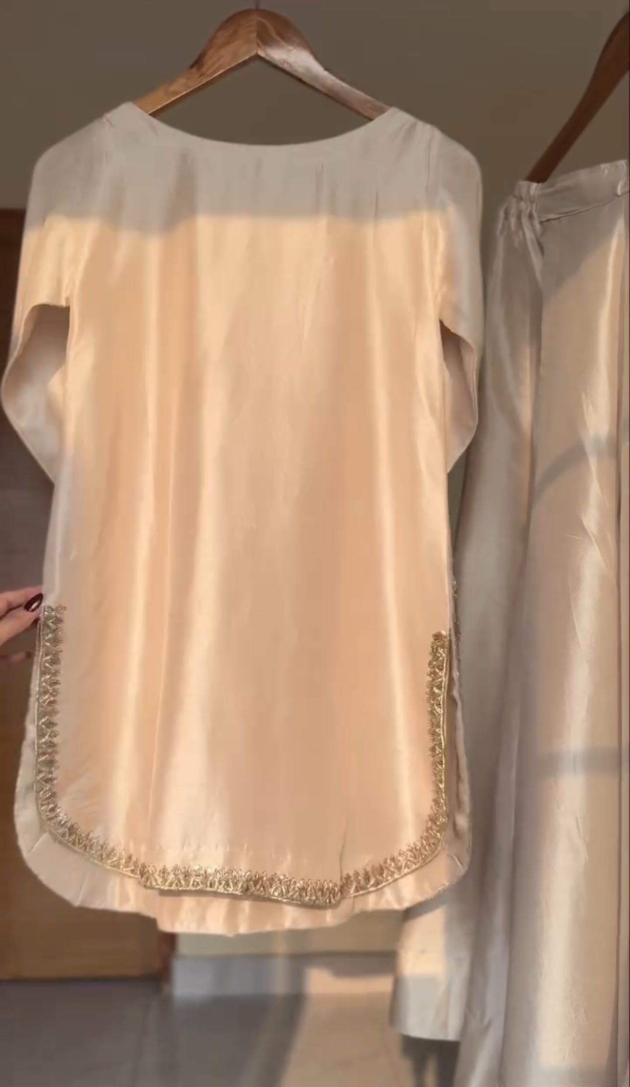 Ivory Gold Premium Silk Suit Set