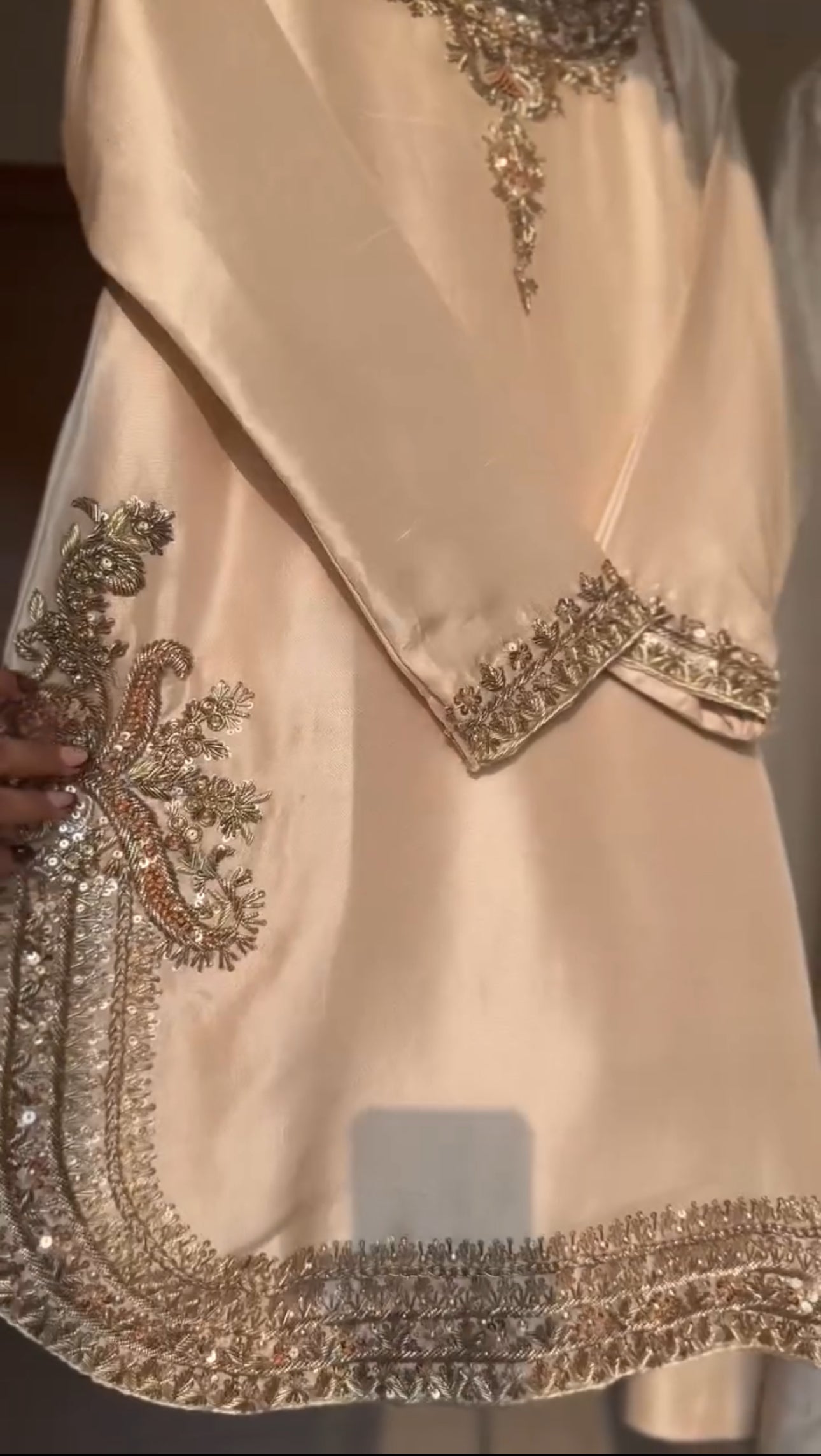 Ivory Gold Premium Silk Suit Set