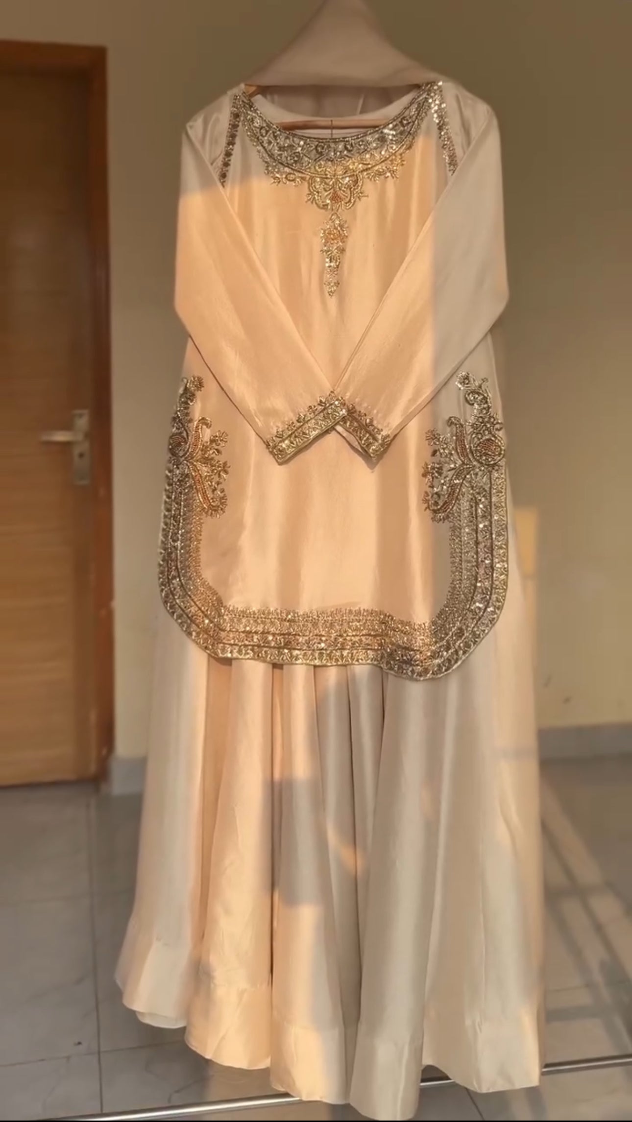 Ivory Gold Premium Silk Suit Set